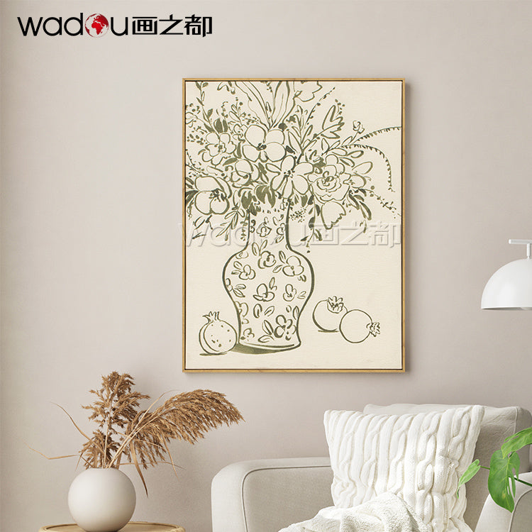 Vase Flower Art - Printed Paper with PS Frame