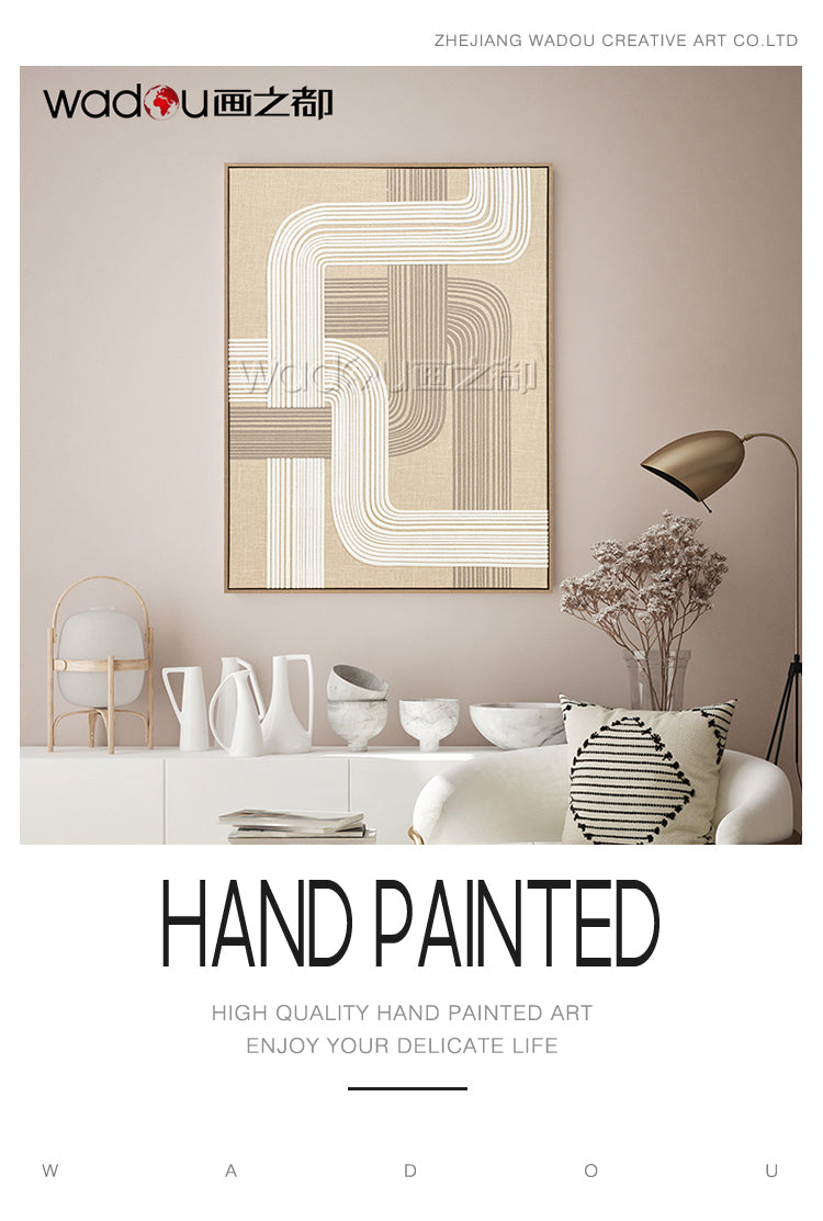 Printed Canvas Framed Art -Baming Faux Linen and Foam & PS Frame