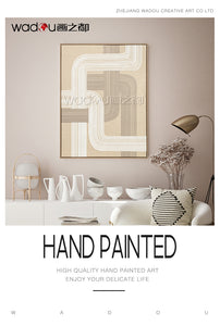 Printed Canvas Framed Art -Baming Faux Linen and Foam & PS Frame