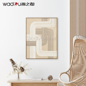 Printed Canvas Framed Art -Baming Faux Linen and Foam & PS Frame