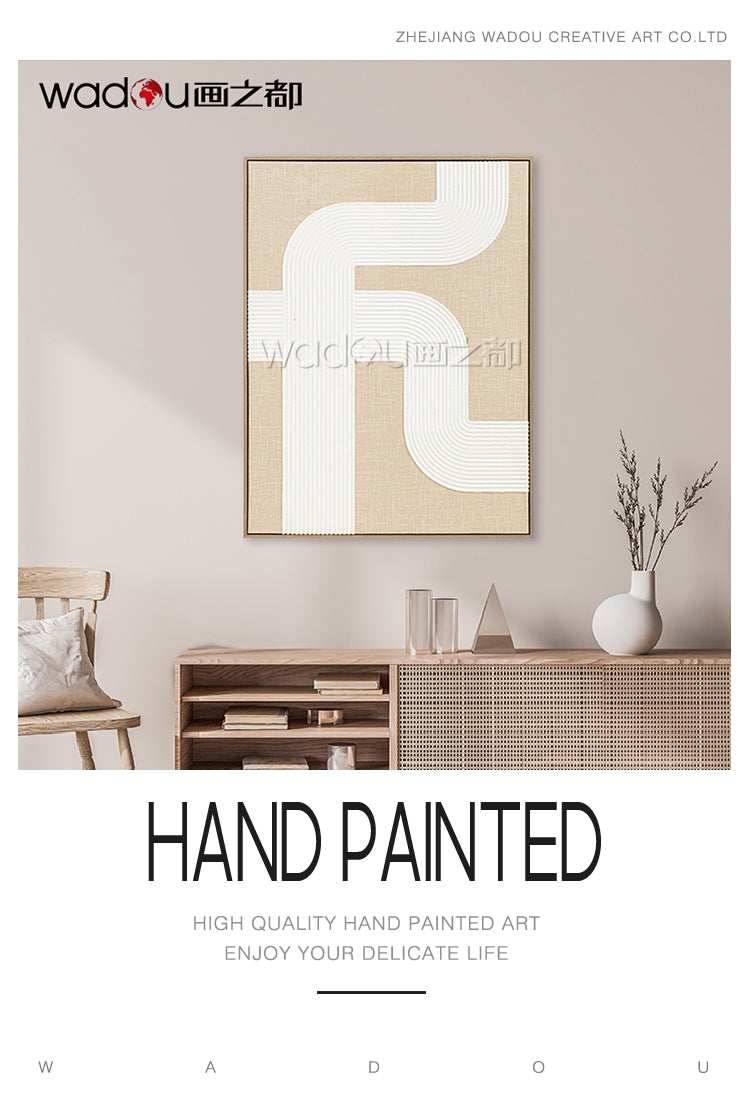 Printed Canvas Framed Art -Baming Faux Linen and Foam with Part Sanded Texture & PS Frame