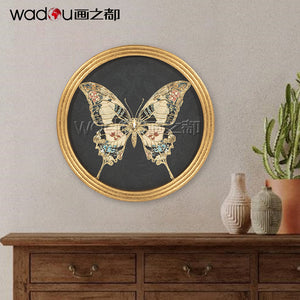 Butterfly Framed Art - Matte Canvas Printed with Embossed Foil & MDF in Engraving Frame