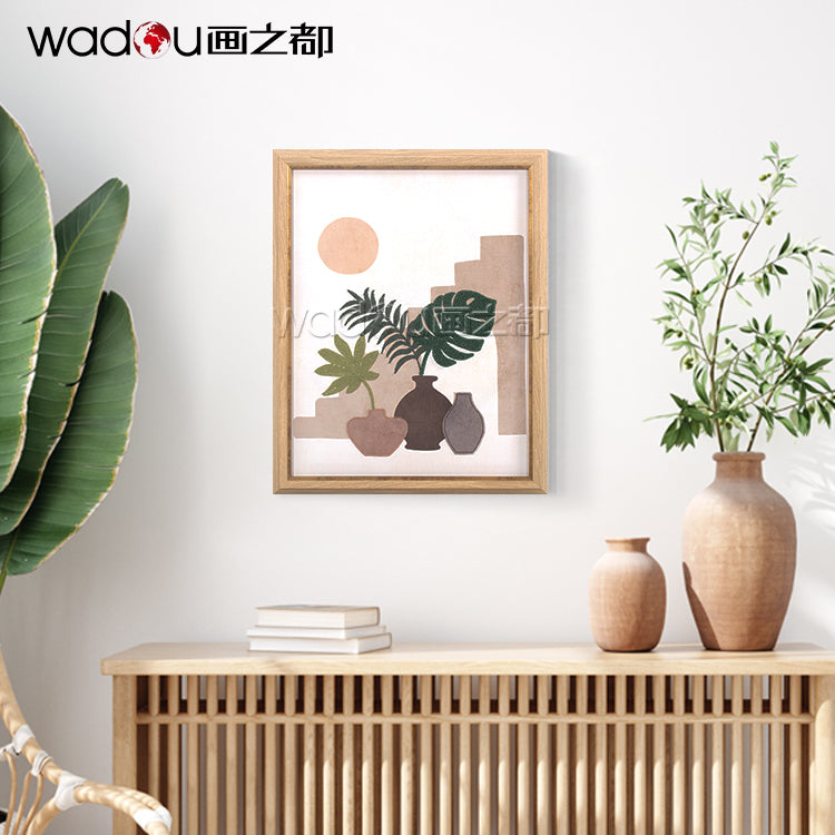 Plant art -Matte canvas roll printing &towel embroidery&applique embroidery