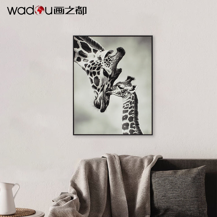 Giraffe Framed Art -Print Papper And MDF & PS Frame