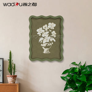 Flower Framed Art -Printing Canvas and 30%Brushwork Art & MDF Frame