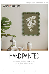 Flower Framed Art -Printing Canvas and 30%Brushwork Art & MDF Frame