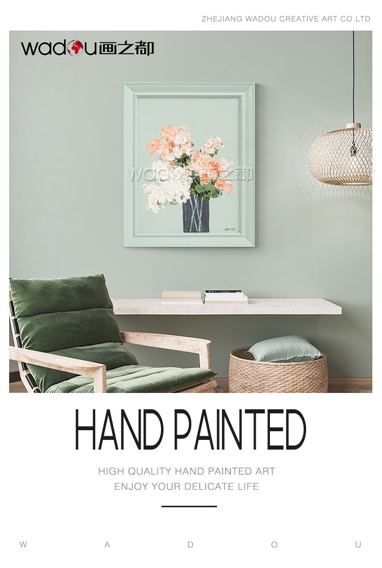 Flower Framed Art -Hand Printing Art & Frame