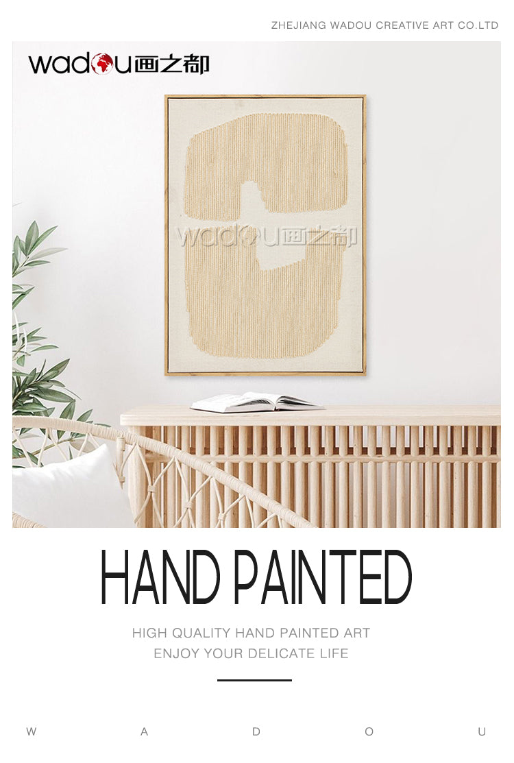 Framed Art-Cotton Canvas and Rope Embroidery& PS Frame