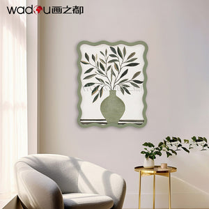 Framed Flower art - Printed Canvas with 50% Gel & MDF Carving