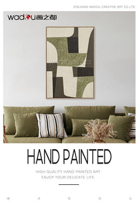 Framed Art-Matte Canvas and Fabric Collage & PS Frame