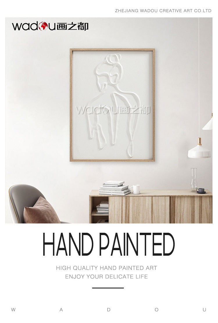Woman Framed Art- Vacuum Forming with Textured Sand Stone Printing & PE Frame