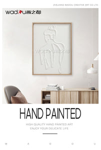 Woman Framed Art- Vacuum Forming with Textured Sand Stone Printing & PE Frame