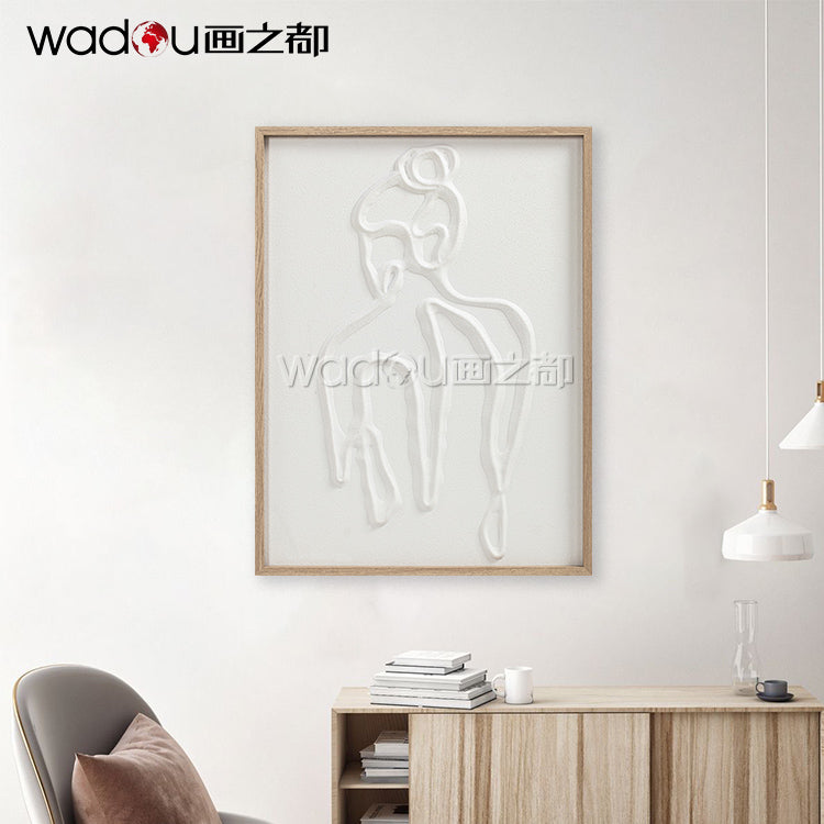 Woman Framed Art- Vacuum Forming with Textured Sand Stone Printing & PE Frame