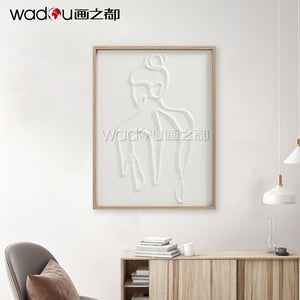 Woman Framed Art- Vacuum Forming with Textured Sand Stone Printing & PE Frame