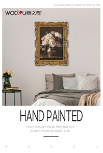 Flower Framed Art -Canvas Printing and 30%Hand Touch & MDF Frame