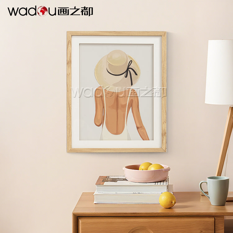Woman Framed Art -Glass and Canvas Printing with 50% Tinted Gel& PS Frame