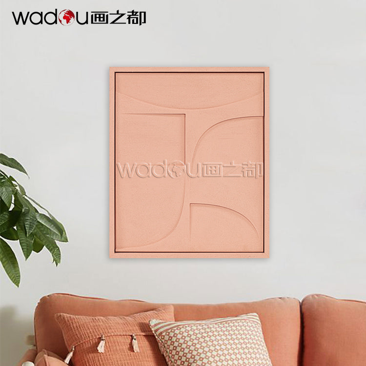 Abstract Art - Vacuum Forming with Textured Sand Stone Printing & Wood Frame