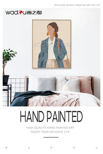 Woman Framed Art-100% Hand-Painted & PS Frame