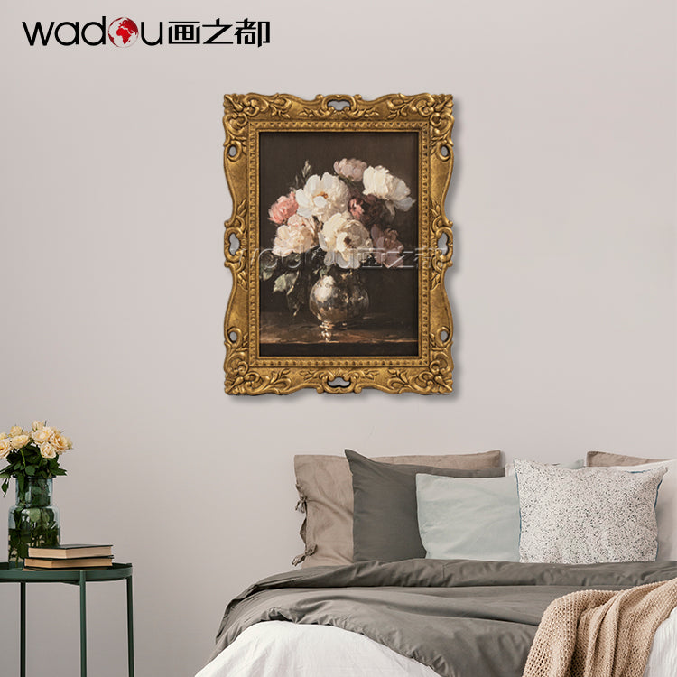 Flower Framed Art -Canvas Printing and 30%Hand Touch & MDF Frame