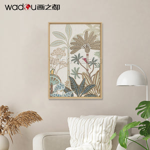 Flowers Framed Art-Foil On Glass and Paper Printing & PS Frame