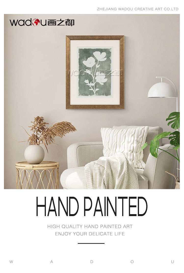 Flowers Framed Art- Glass and Paper Printing & PE Frame
