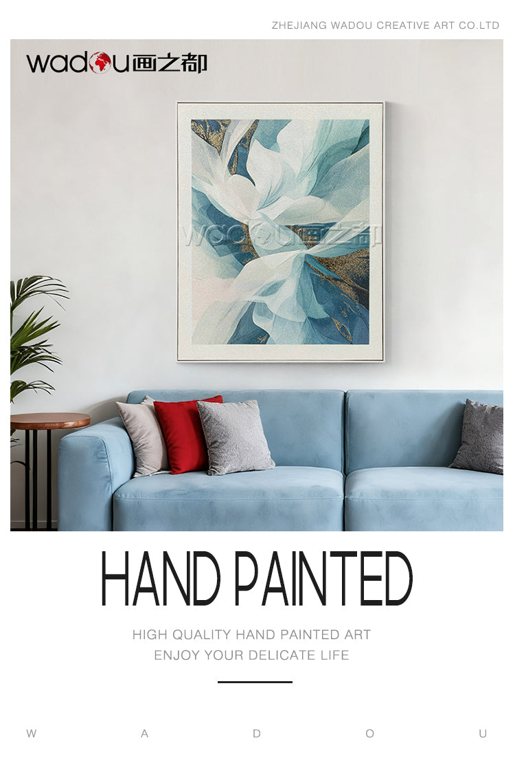 Flowers Framed Art -Heavy Glitter Canvas and Embossed foil  & PS Frame