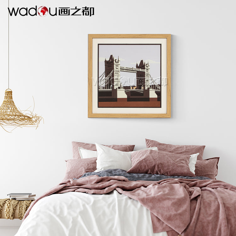 London Bridge Framed Art- Glass and Paper Printing & PE Frame