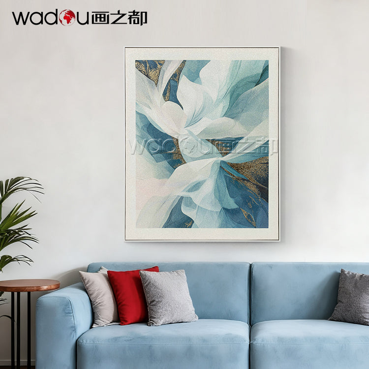 Flowers Framed Art -Heavy Glitter Canvas and Embossed foil  & PS Frame