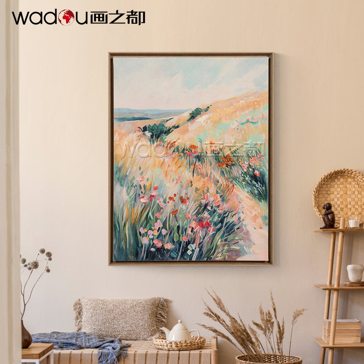 Scenery Framed Art -Flat Bed Print and 50% Brushwork Art & PS Frame