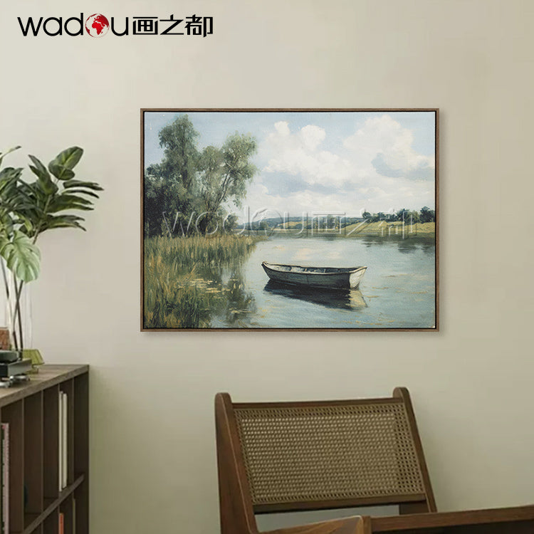 Scenery Framed Art -Matte Canvas of Foam Base and Flat Printing Art & PS Frame