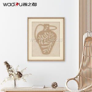 Glass Framed Art - Linen Canvas+ KT Board Engraving with PS frame