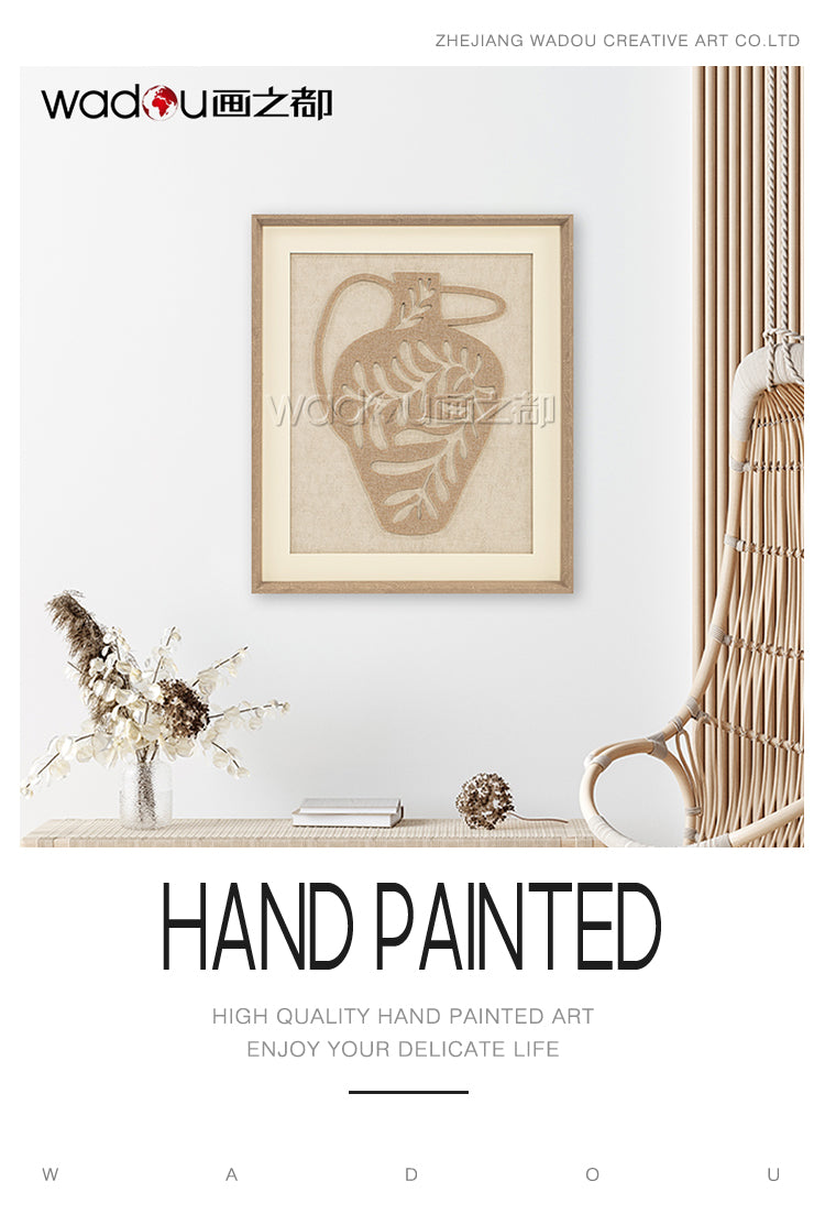 Glass Framed Art - Linen Canvas+ KT Board Engraving with PS frame