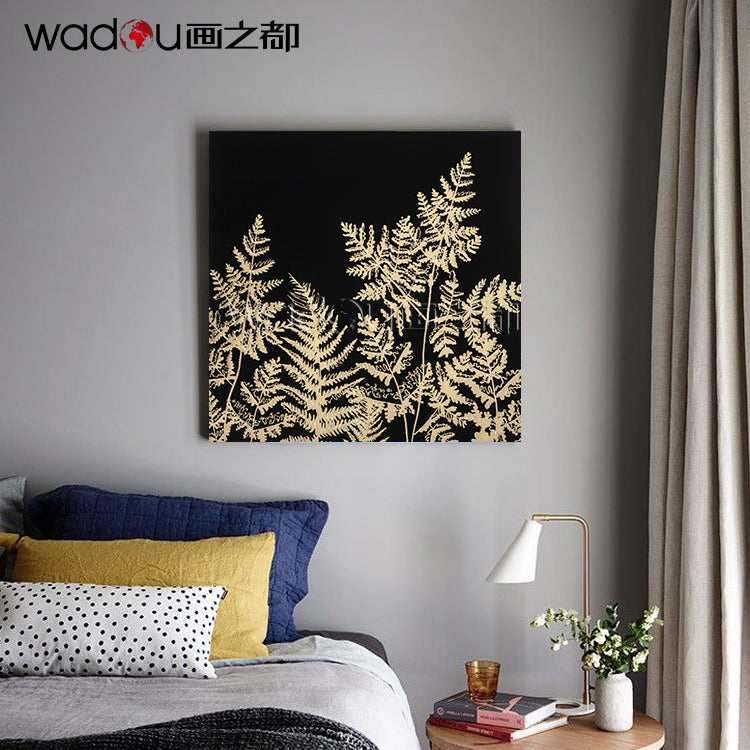 Gold Foil Leaf Art---Canvas Printed