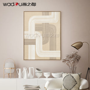 Printed Canvas Framed Art -Baming Faux Linen and Foam & PS Frame