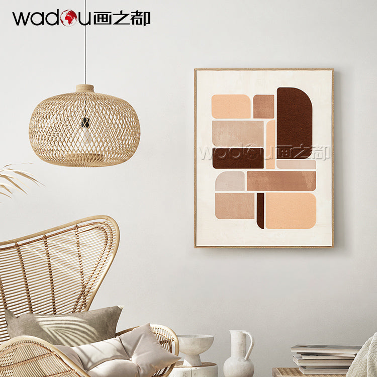 Printed Canvas Framed Art - Fabric Collage & PS Frame