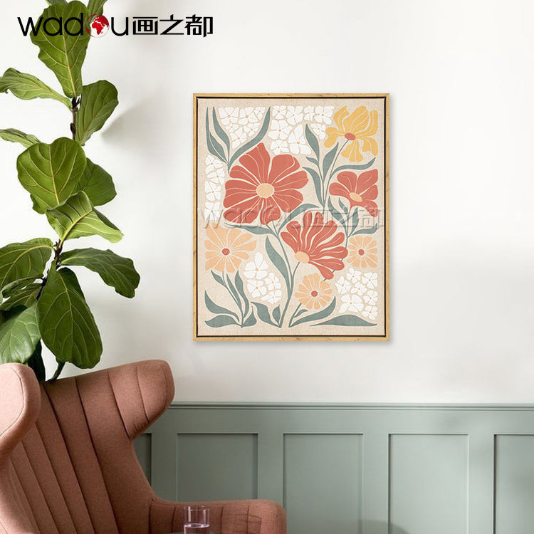 Flower art - Printed Canvas with High Foam - 40x50cm