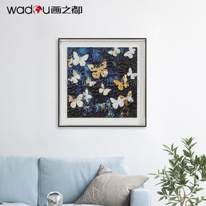 ButterFly Framed Art -Flatbed Print KT Board and Linen Paper with Glass &PS Frame