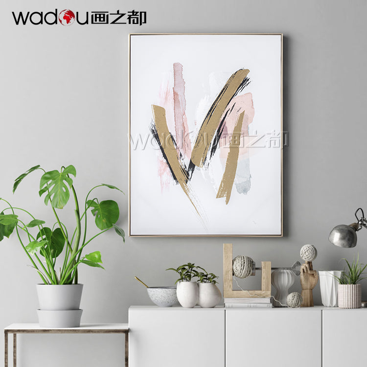 Abstract art with gold foil-- Printed canvas