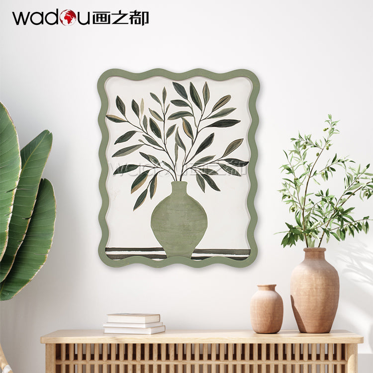 Framed Flower art - Printed Canvas with 50% Gel & MDF Carving