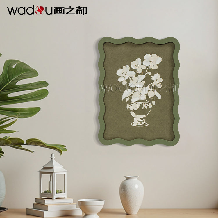 Flower Framed Art -Printing Canvas and 30%Brushwork Art & MDF Frame
