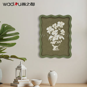 Flower Framed Art -Printing Canvas and 30%Brushwork Art & MDF Frame