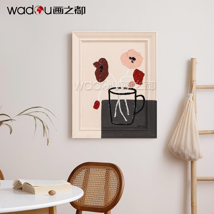 Flowers Framed Art -Hand Printing Art & Frame