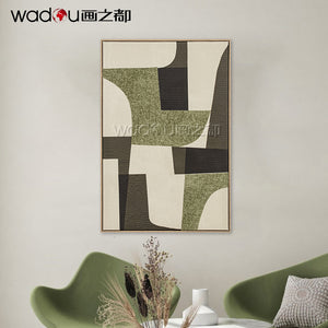 Framed Art-Matte Canvas and Fabric Collage & PS Frame