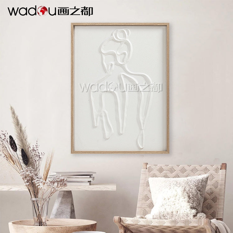 Woman Framed Art- Vacuum Forming with Textured Sand Stone Printing & PE Frame