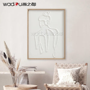 Woman Framed Art- Vacuum Forming with Textured Sand Stone Printing & PE Frame