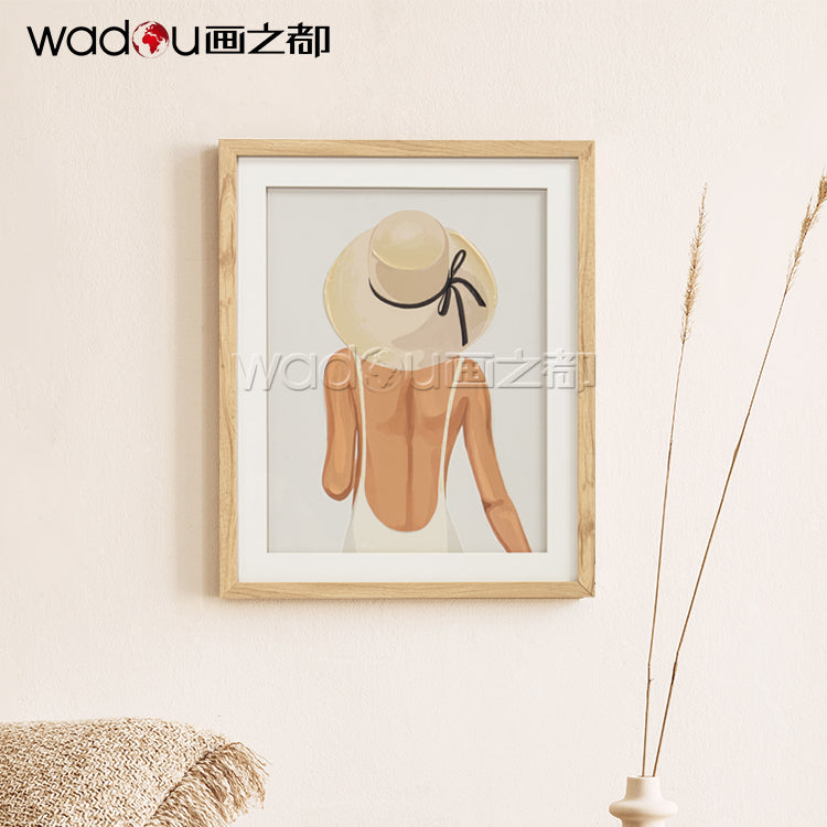 Woman Framed Art -Glass and Canvas Printing with 50% Tinted Gel& PS Frame