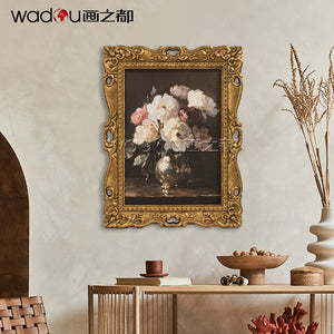 Flower Framed Art -Canvas Printing and 30%Hand Touch & MDF Frame