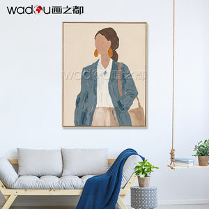 Woman Framed Art-100% Hand-Painted & PS Frame