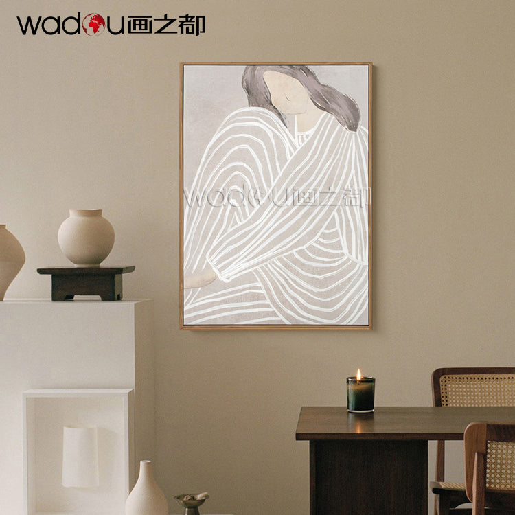 Women Painting with 50% handtouch---Printed Canvas