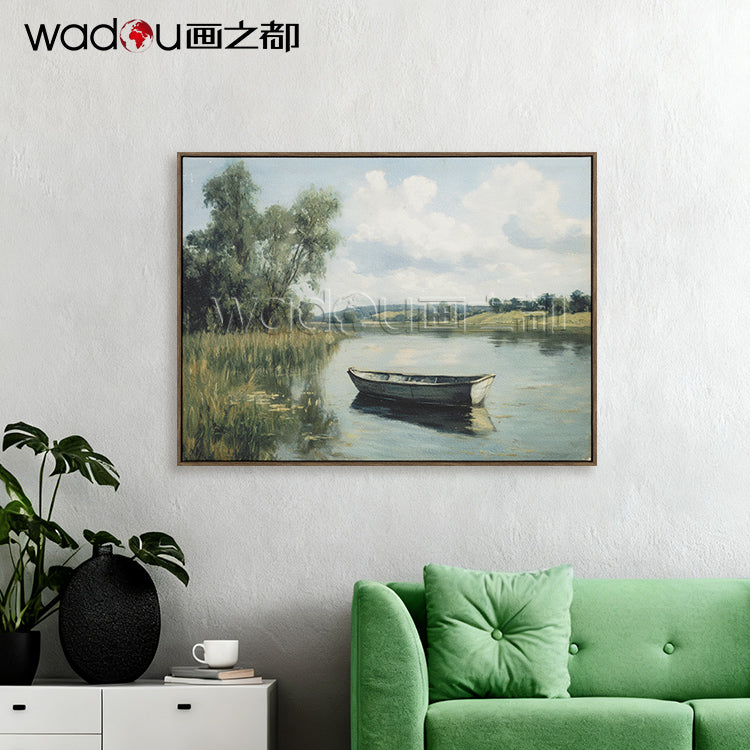 Scenery Framed Art -Matte Canvas of Foam Base and Flat Printing Art & PS Frame